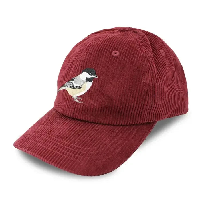 Chickadee Corduroy Hat, Burgundy
