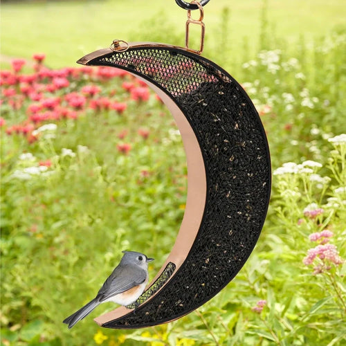 Over The Moon Copper Bird Feeder, With Mesh Panels