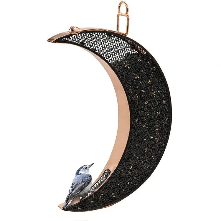 Over The Moon Copper Bird Feeder, With Mesh Panels