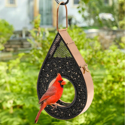 Rain Drop Fly-Thru Copper Bird Feeder Mesh Panels