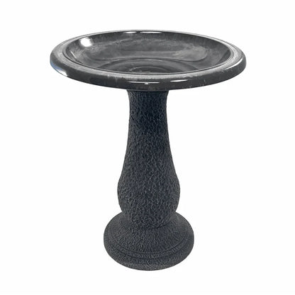 24" Cool Gray Fiber Clay Bird Bath