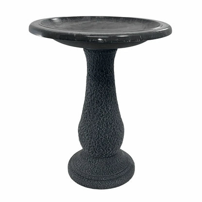 24" Cool Gray Fiber Clay Bird Bath