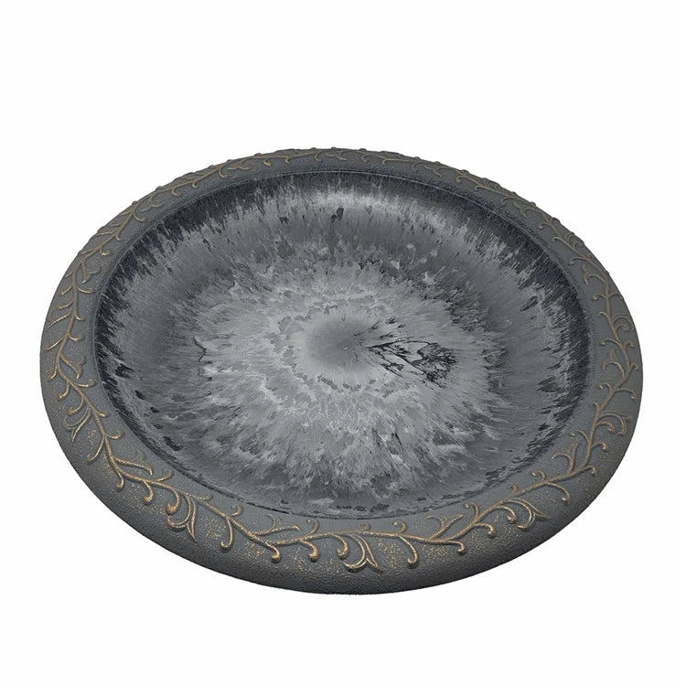 19" Dove Gray Fiber Clay Birdbath Bowl Only