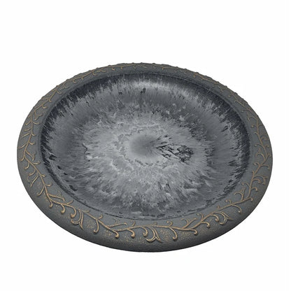 19" Dove Gray Fiber Clay Birdbath Bowl Only