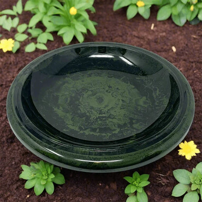 19" Hunter Green Fiber Clay Birdbath Bowl Only