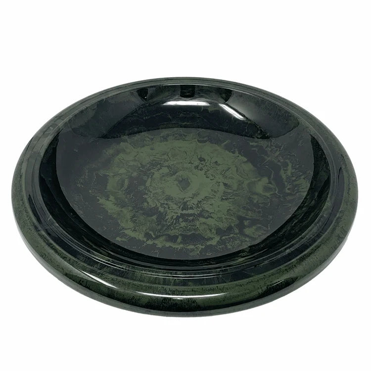 19" Hunter Green Fiber Clay Birdbath Bowl Only