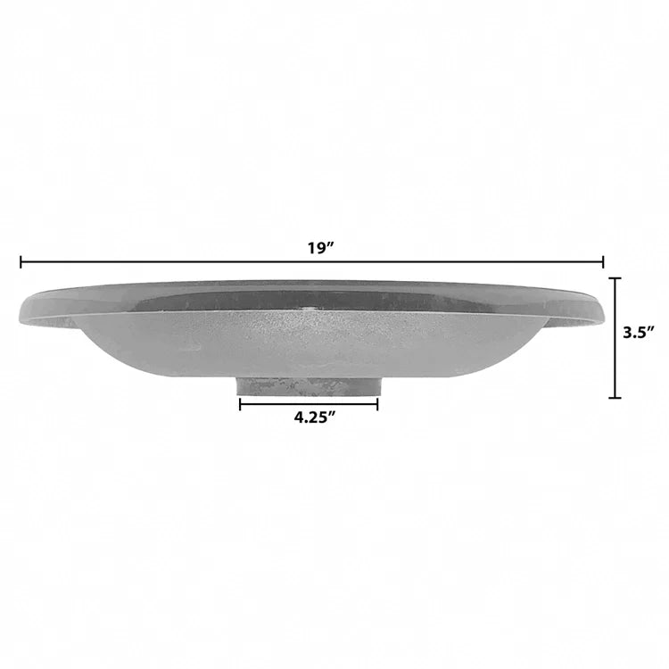 19" Hunter Green Fiber Clay Birdbath Bowl Only