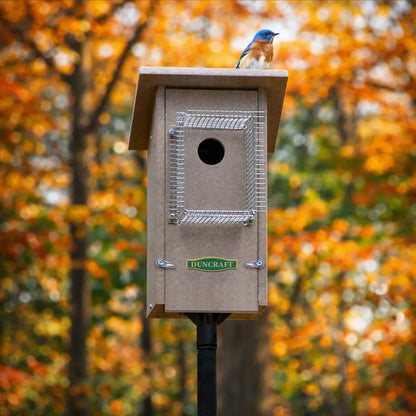 Duncraft Bird-Safe® Weathered Bluebird House & Pole with Noel Guard