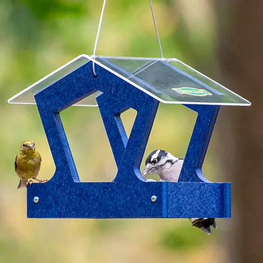 Duncraft Heritage Platform Bird Feeder, Navy Blue
