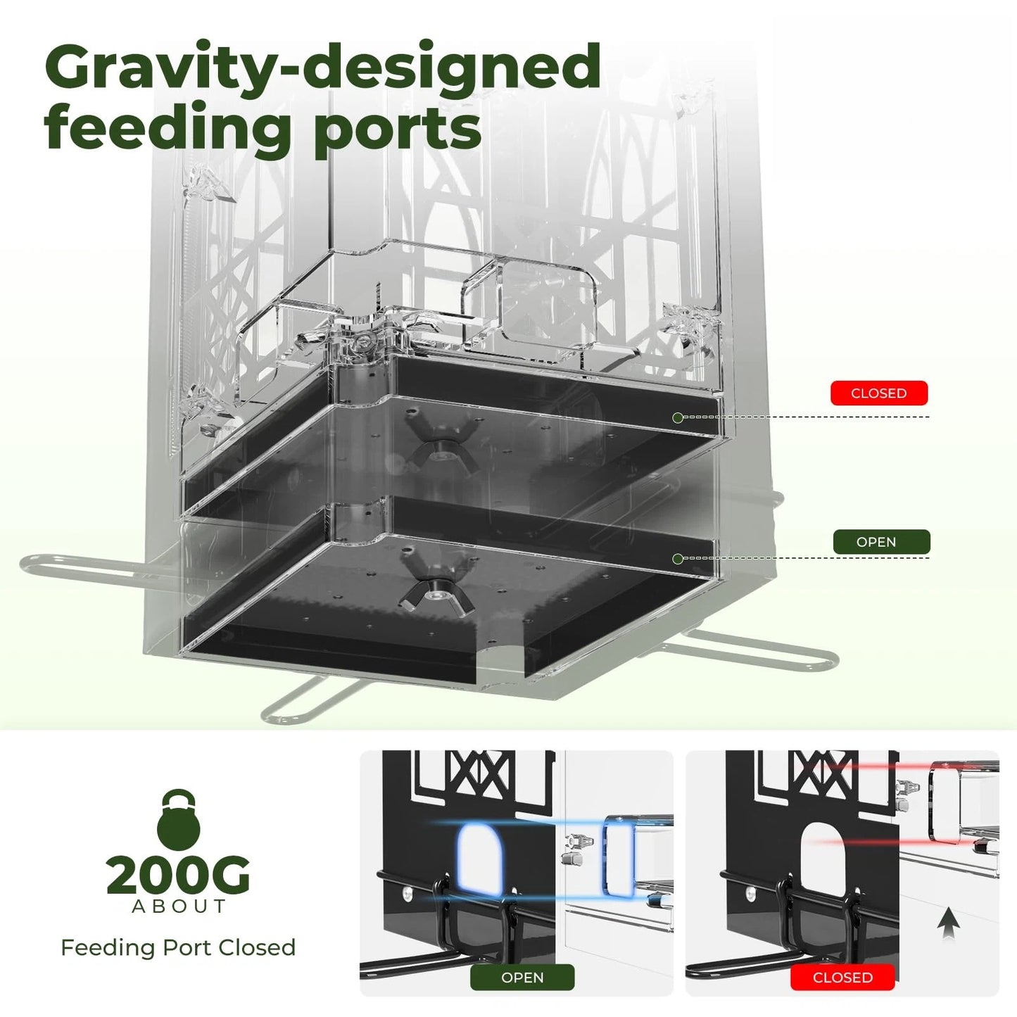 Weight Activated Squirrel Proof Bird Feeder(Upgraded Version)