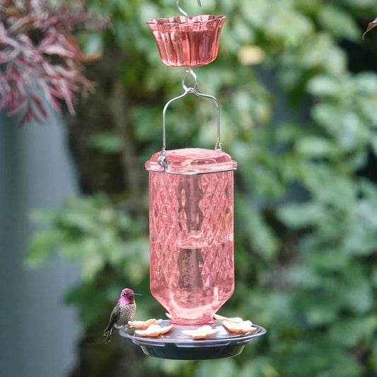 Rosewood Column Antique Hummingbird Feeder with Ant Moat