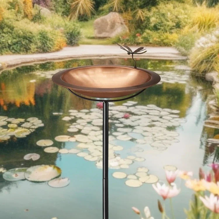 18" Torched Copper Basin With Fairy