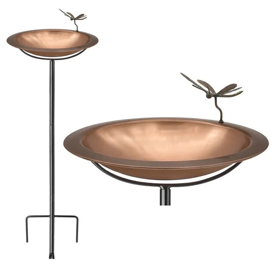 18" Torched Copper Basin With Fairy