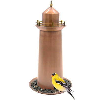 Copper Lighthouse Bird Feeder