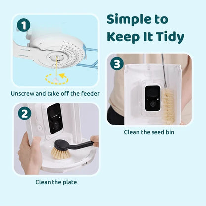 Birdfy Feeder Solar Powered Bird Feeder Camera,  Blue / AI Lifetime Free