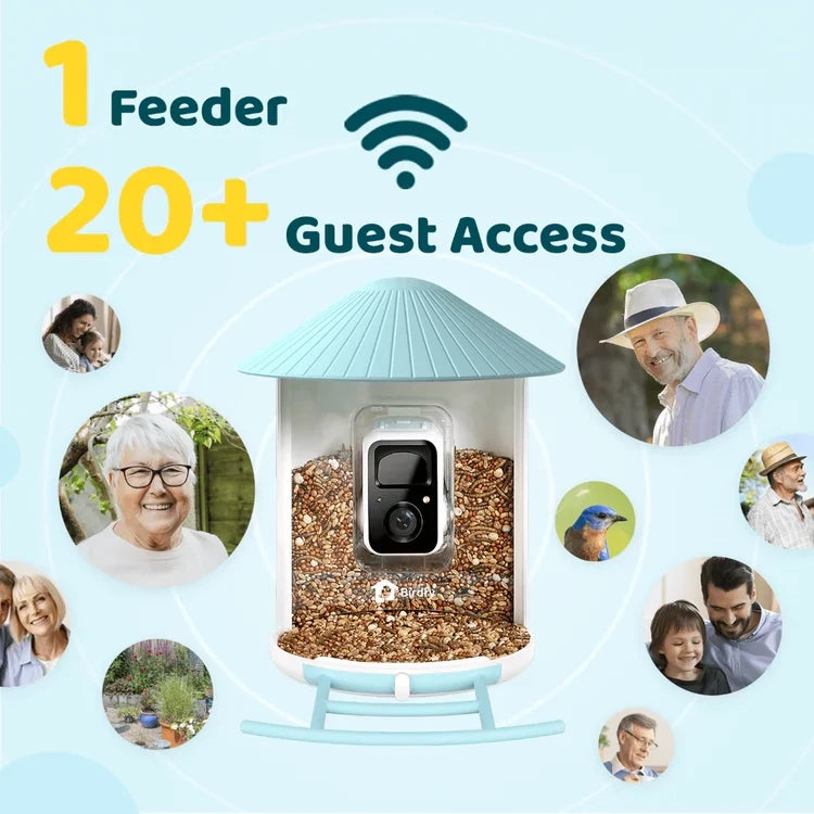Birdfy Feeder Solar Powered Bird Feeder Camera,  Blue / AI Lifetime Free