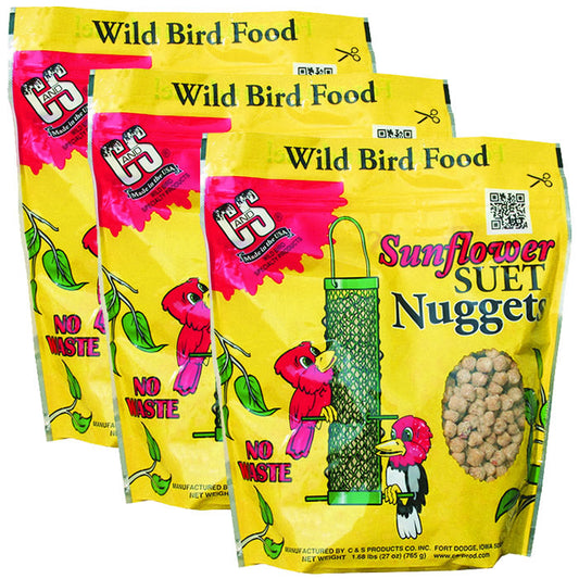 Sunflower Suet Nuggets, Set of 3