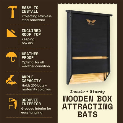 Three-Chamber Bat House, Black