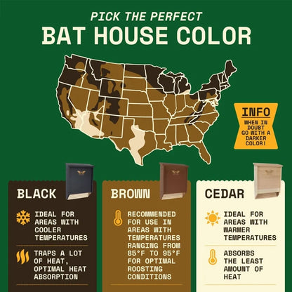 Two-Chamber Bat House, Black