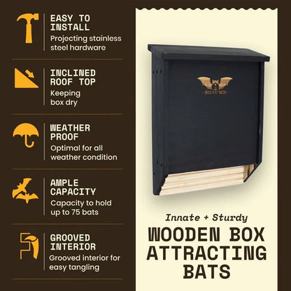 Two-Chamber Bat House, Black