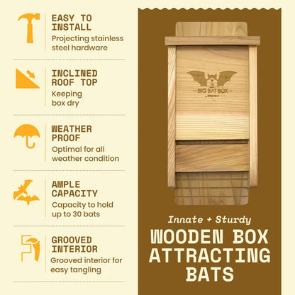 Single Chamber Bat House, Cedar