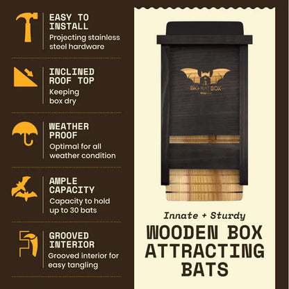Single Chamber Bat House, Black