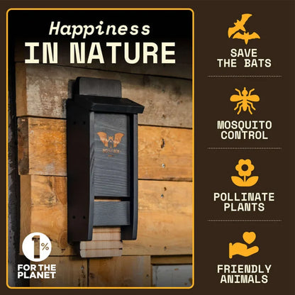 Single Chamber Bat House, Black