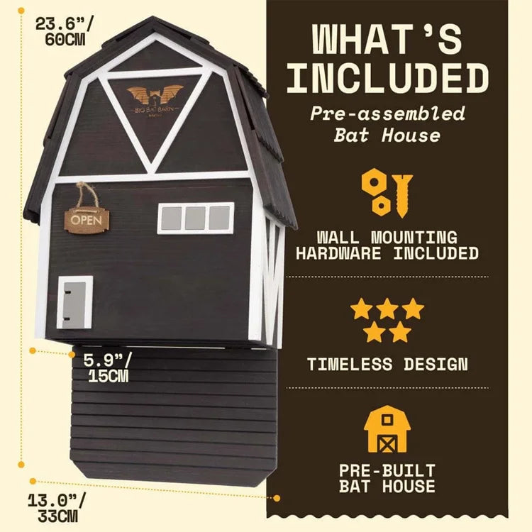 Big Bat Barn 3 Chamber Premium Cedar, Black