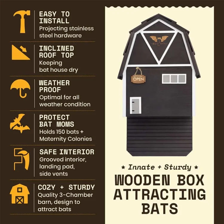 Big Bat Barn 3 Chamber Premium Cedar, Black