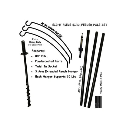 3 Arm Extended Reach Bird Feeding Station