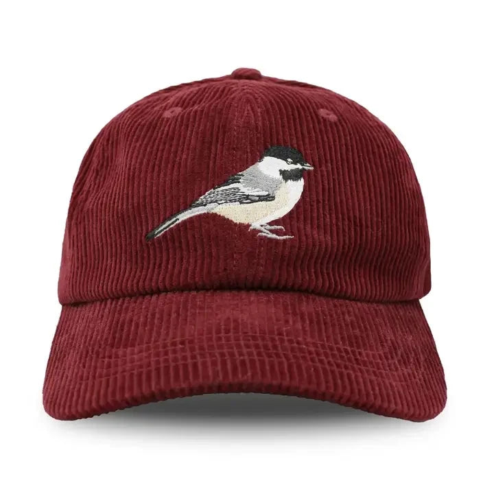 Chickadee Corduroy Hat, Burgundy