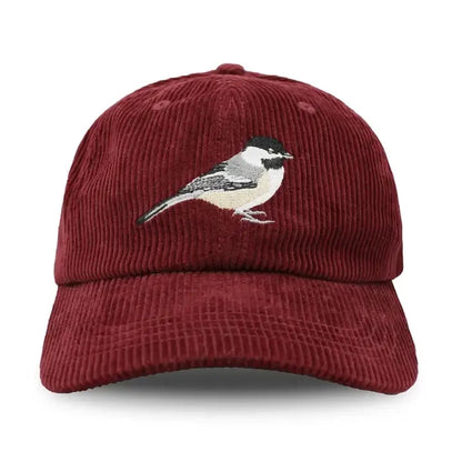 Chickadee Corduroy Hat, Burgundy