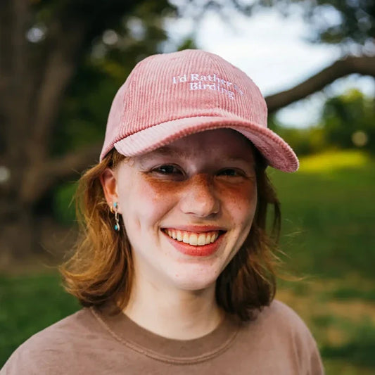 I'd Rather Be Birding Corduroy Hat, Pink or Black