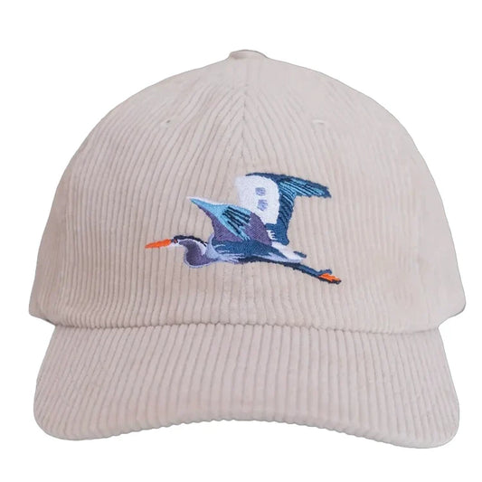 Great Blue Heron Corduroy Hat, Ivory