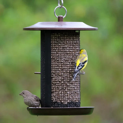 Beloved Bronze Dual-Chamber Metal Mesh Bird Feeder