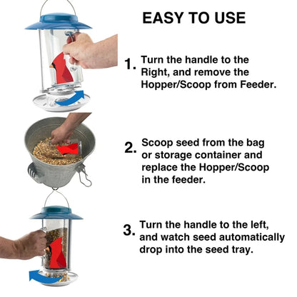 Audubon Eggpicnic Combination Metal Hooper/Seed Scoop Feeder