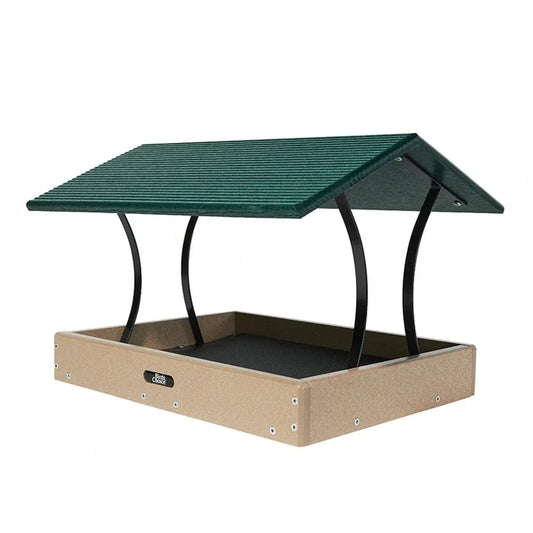 Large Fly-Thru Platform Bird Feeder with Green Roof