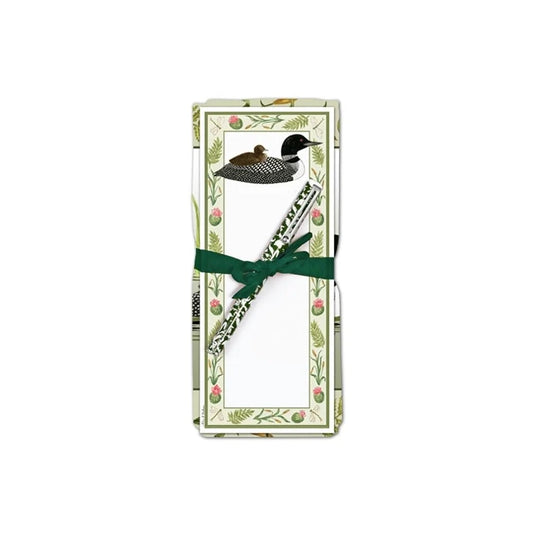 Flour Sack Towel & Magnetic Note Pad Set, Loon