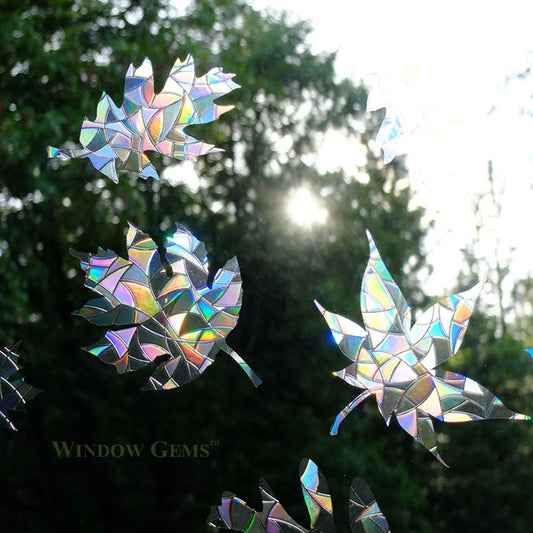 Mixed Leaves Window Gems, Set of 9