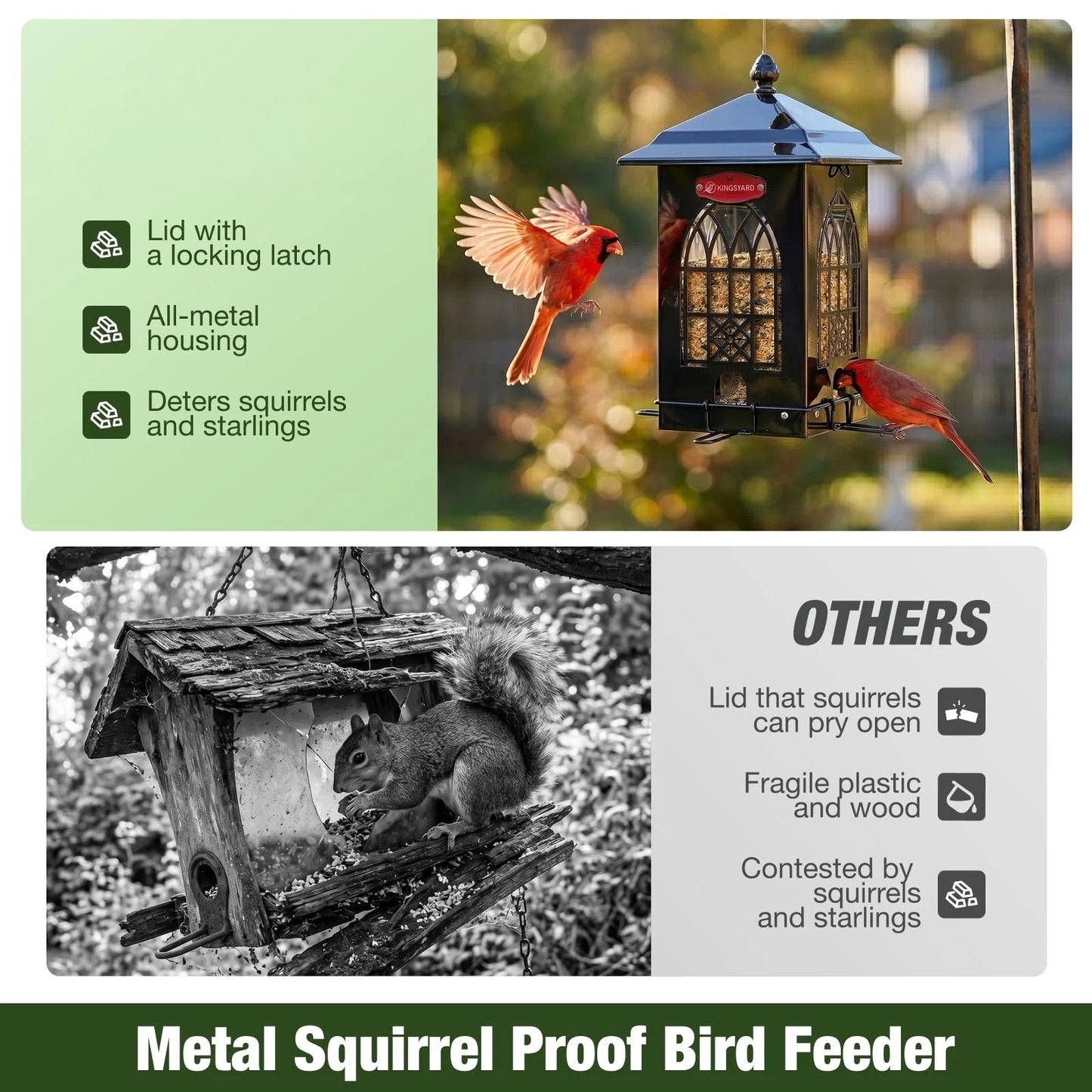 Weight Activated Squirrel Proof Bird Feeder(Upgraded Version)